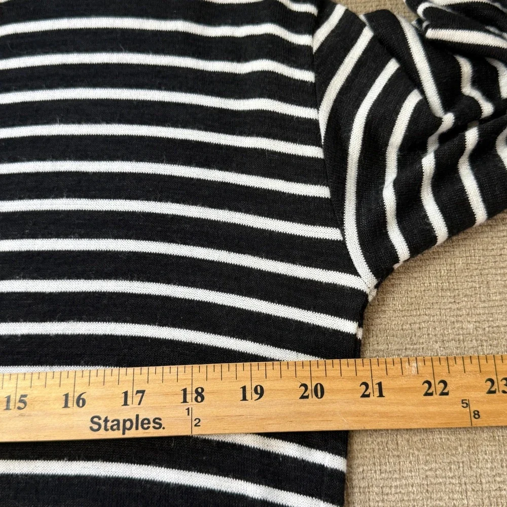 Rag & Bone Black Striped Knit V-Neck Polo Sweater Size XS Nautical Preppy French